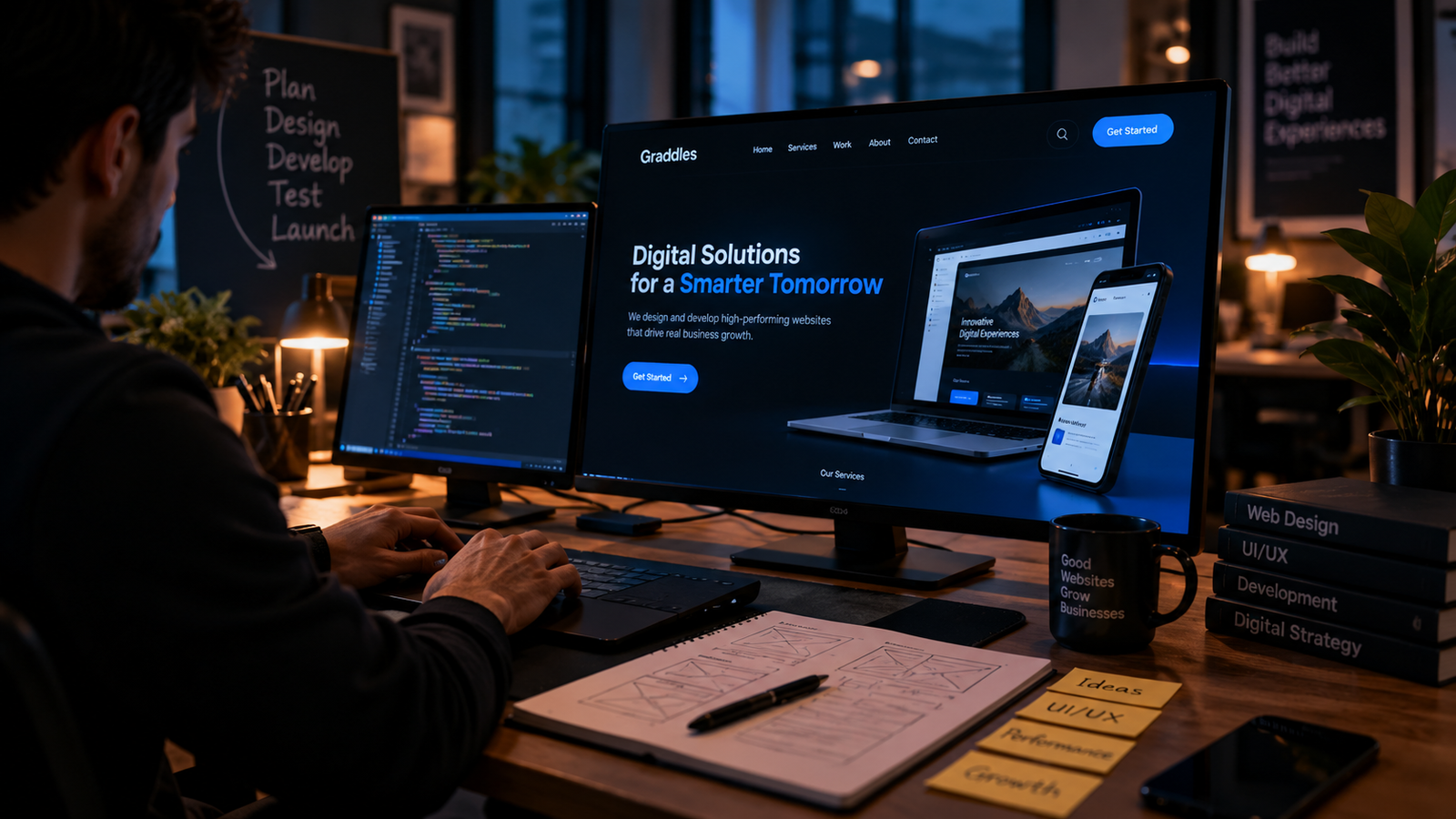 Custom and CMS website development services for businesses